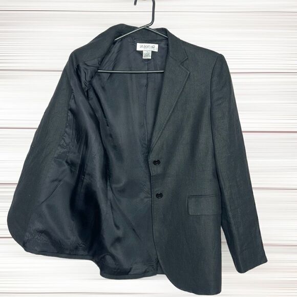 Brooks Brothers Women’s Irish Linen Black Charcoal Oversized Blazer  US 2-4 - Picture 8 of 15